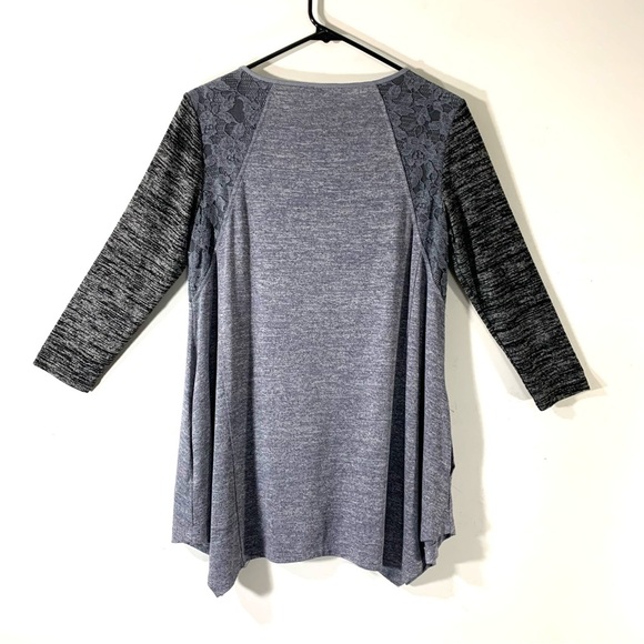 LOGO Lori Goldstein gray space Dye Henley Tunic - Picture 8 of 12